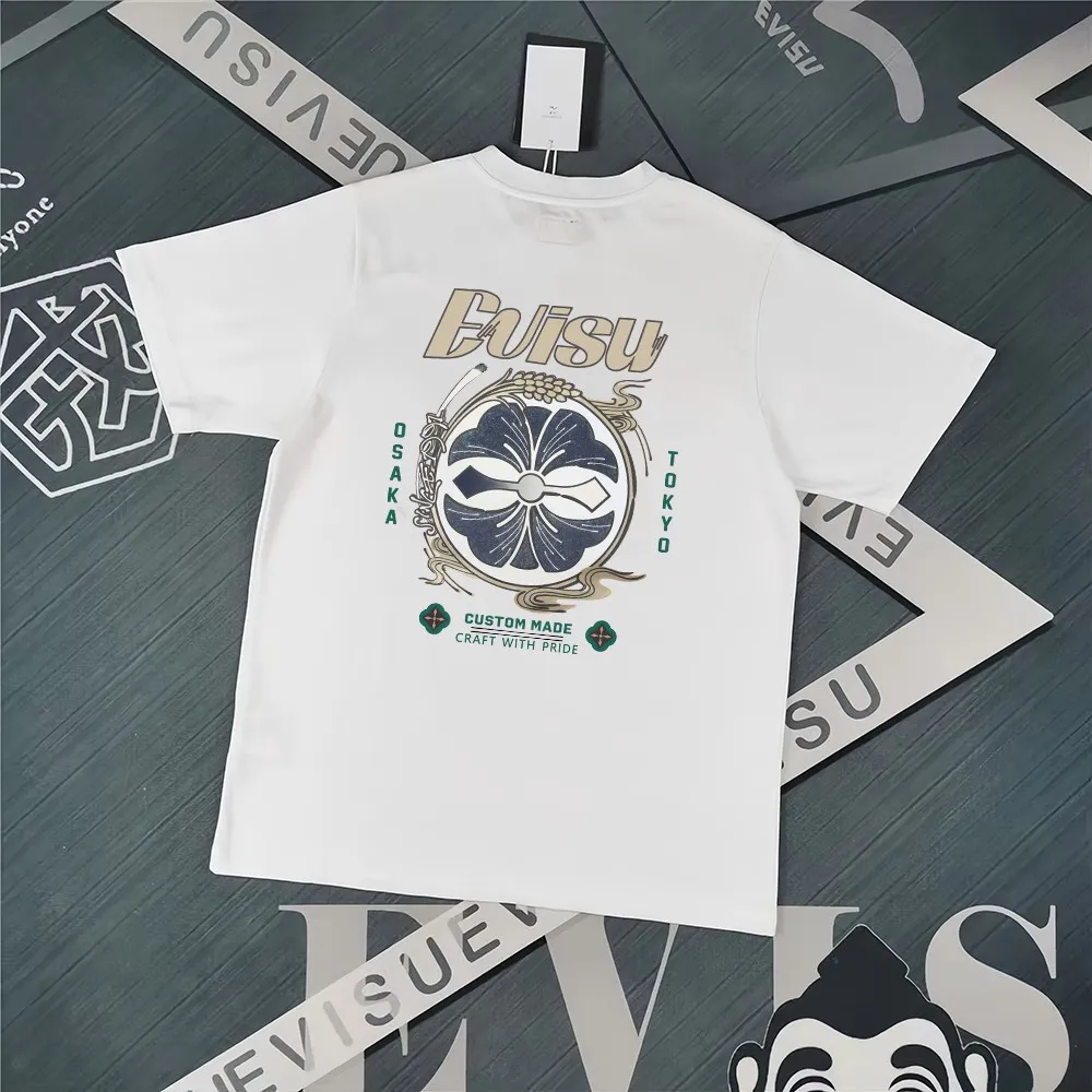 Evisu 2025New Arrival T ⚠ Quality⚠ Same Style T 。 ，Black S-XXL，White S-XXL，Gray M-XXL，Red S-XXL， Red M-XXL Blue M-XXL